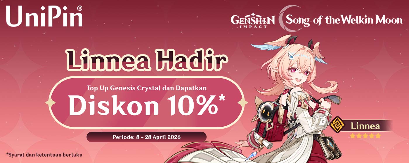 Genshin Impact 6.5 Candra VI -  Dapatkan Diskon 10% dan dapatkan Linnea!